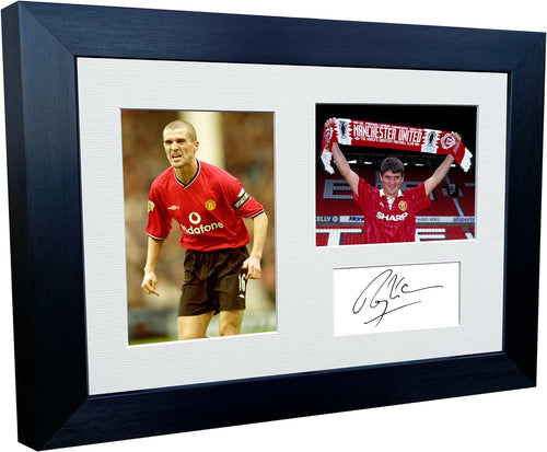 12x8 Signed Roy Keane Manchester United Photo Photograph Picture Frame Football Soccer Poster Gift