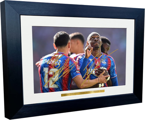 12x8 A4 Signed Daniel Munoz Eberechi Eze Crystal Palace FC FA Cup Winners 2025 Autographed Autograph Signature Picture Frame Photograph Photo Poster Football Soccer Gift