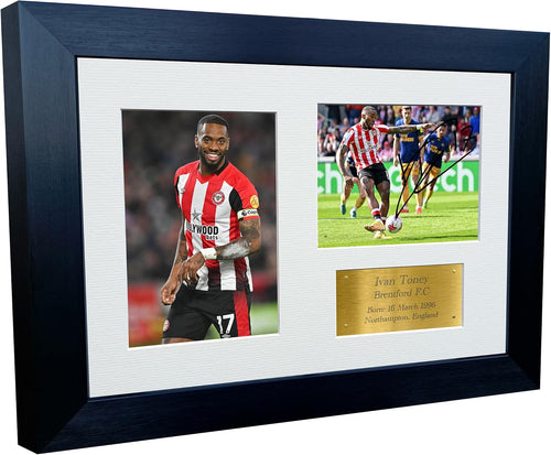 12x8 A4 Signed Ivan Toney Brentford Autographed Autograph Signed Signature Photograph Photo Picture Frame Football Soccer Poster Gift Triple G