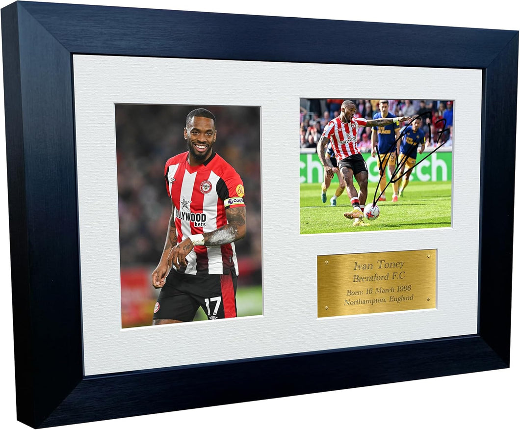 12x8 A4 Signed Ivan Toney Brentford Autographed Autograph Signed Signature Photograph Photo Picture Frame Football Soccer Poster Gift Triple G