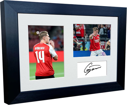 12x8 A4 Signed Viktor Gyokeres England Arsenal Autographed Signature Photo Photograph Picture Frame Football Soccer Poster Gift Triple