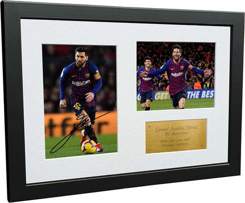 Kitbags & Lockers 12x8 Lionel Messi FC Barcelona Signed Autographed Photo Photograph Picture Frame Soccer A4 Gift