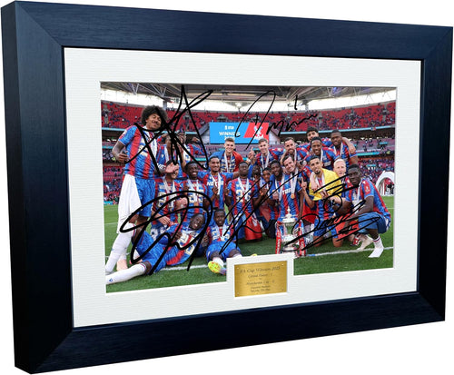 12x8 A4 Signed Crystal Palace FC FA Cup Winners 2025 Celebration Eze Mateta Henderson Munoz Nketiah Autographed Autograph Signature Picture Frame Photograph Photo Poster Football Soccer Gift