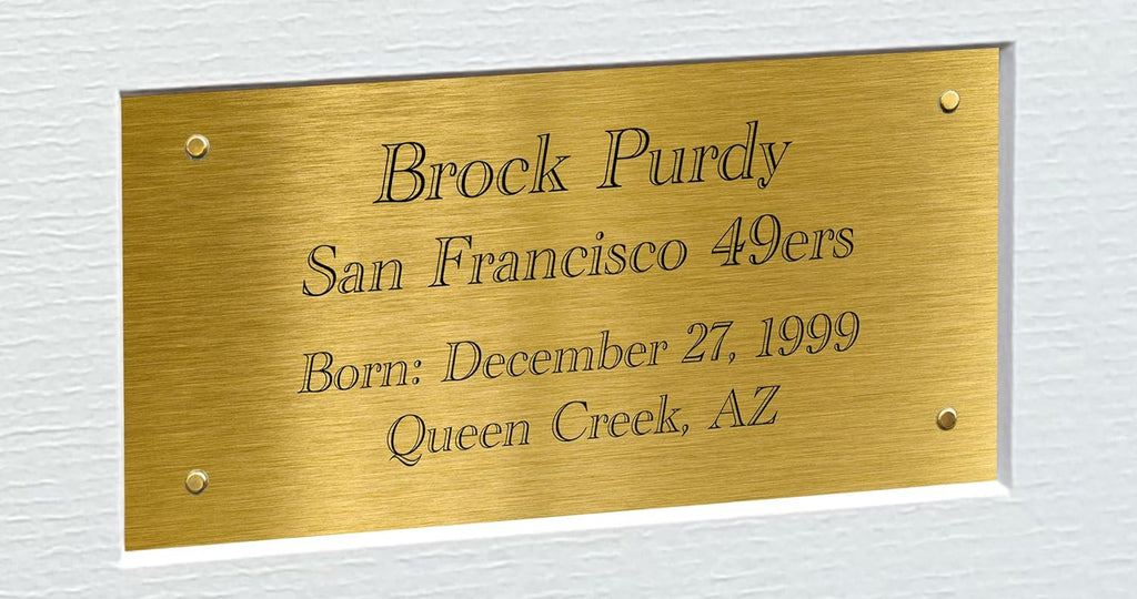 Kitbags & Lockers 12x8 A4 Brock Purdy San Francisco 49ers American Football NFL Autographed Signed Photo Photograph Picture Frame Poster Gift Gold