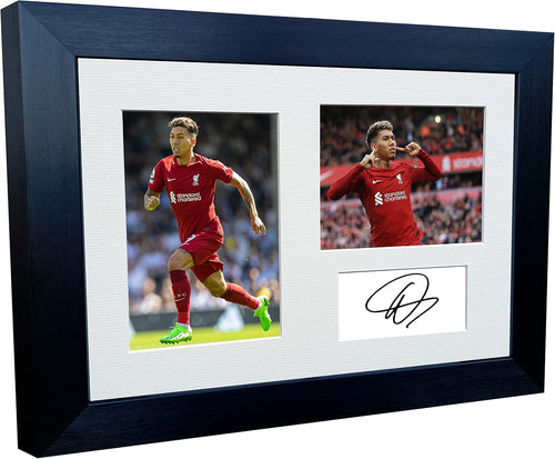 2022/23 Roberto Firmino Liverpool Triple Autographed Signed 12x8 A4 Photo Photograph Picture Frame Football Soccer Poster Gift