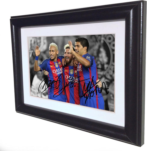 Kitbags & Lockers Signed 2016/17 Lionel Messi Neymar JN Suarez Barcelona Photo Picture Frame Autograph sml