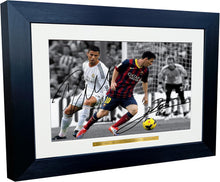 Load image into Gallery viewer, Kitbags &amp; Lockers 12x8 A4 Signed Lional Messi Barcelona Cristiano Ronaldo Real Madrid Autographed Photo Photograph Picture