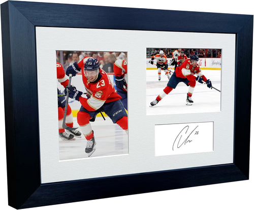 Kitbags & Lockers 12x8 A4 Carter Verhaeghe Florida Panthers NHL Autographed Signed Signature Photo Photograph Picture Frame Ice Hockey Poster Gift Triple