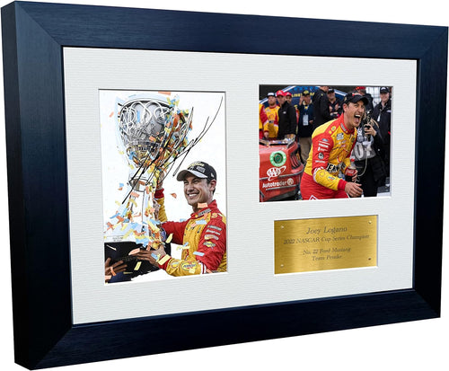 Kitbags & Lockers 12x8 A4 Joey Logano NASCAR No. 22 Ford Mustang GT Team Penske Signed Autographed Photo Photograph Picture Frame Poster Gift Triple Gold