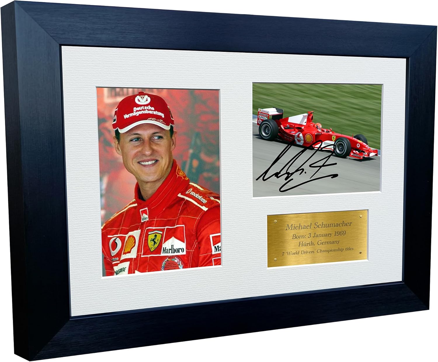 Kitbags & Lockers 12x8 A4 Michael Schumacher Triple Grand Prix Ferrari Car Autographed Signed Signature Photo Photograph Picture Frame Racing Formula 1 F1 Poster Gift G