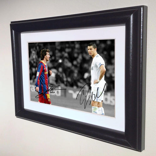 Kitbags & Lockers Signed Lionel Messi Barcelona Cristiano Ronaldo Real Madrid Photo Photograph Picture Frame Autograph 1 sml