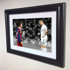 Kitbags & Lockers Signed Lionel Messi Barcelona Cristiano Ronaldo Real Madrid Photo Photograph Picture Frame Autograph 1 sml