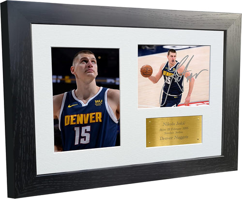 Kitbags & Lockers 12x8 A4 Nikola Jokic Denver Nuggets Autographed Signed Photo Photograph Picture Frame Basketball Poster Gift G