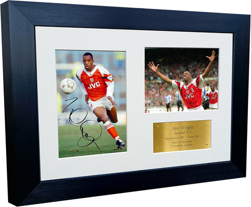 12x8 A4 Signed Ian Wright Arsenal Autographed Autograph Signed Signature Photograph Photo Picture Frame Football Soccer Poster Gift G