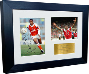 12x8 A4 Signed Ian Wright Arsenal Autographed Autograph Signed Signature Photograph Photo Picture Frame Football Soccer Poster Gift G