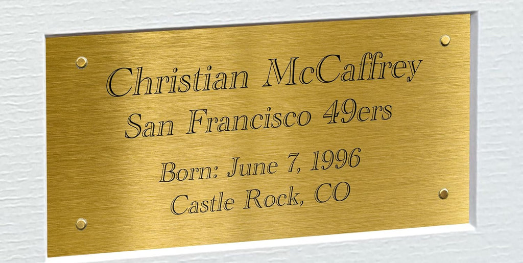 Kitbags & Lockers 12x8 A4 Christian McCaffrey San Francisco 49ers American Football NFL Autographed Signed Photo Photograph Picture Frame Poster Gift Gold