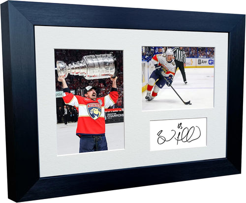 Kitbags & Lockers 12x8 A4 Florida Panthers Brad Marchand Stanley Cup Champions 2025 NHL Autograph Signed Signature Photo Photograph Picture Frame Ice Hockey Poster Gift Triple