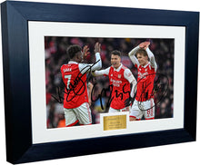 Load image into Gallery viewer, 12x8 A4 Signed Bukayo Saka Gabriel Martinelli Martin Odegaard Arsenal F.C. Autographed Autograph Signed Photograph Photo Picture Frame Football Soccer Poster Gift