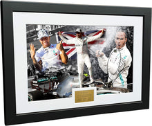 Load image into Gallery viewer, Kitbags &amp; Lockers 6 Times World Champion Celebration Edition - A4 12x8 Signed Lewis Hamilton - Mercedes-AMG Petronas - Autographed Photo Photograph Picture Frame Motor Sport Formula 1 F1 Gift
