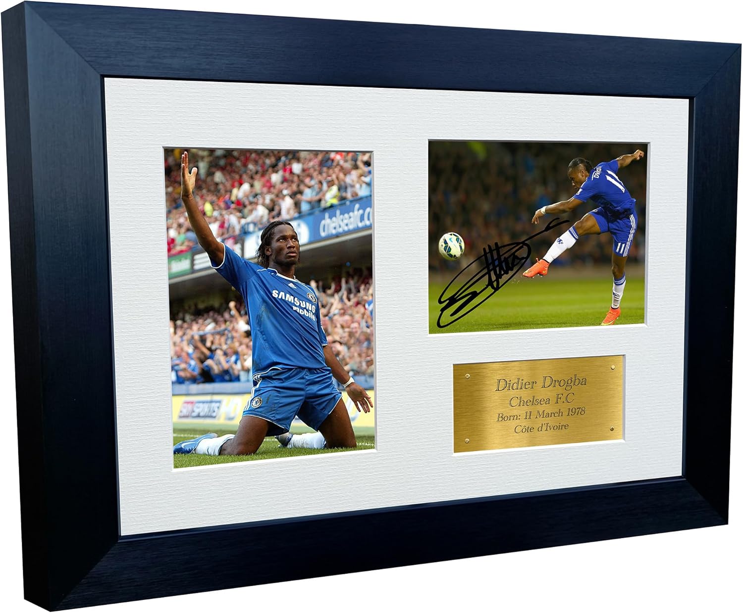 12x8 A4 Didier Drogba Chelsea Autographed Autograph Signed Signature Photograph Photo Picture Frame Football Soccer Poster Gift Triple G