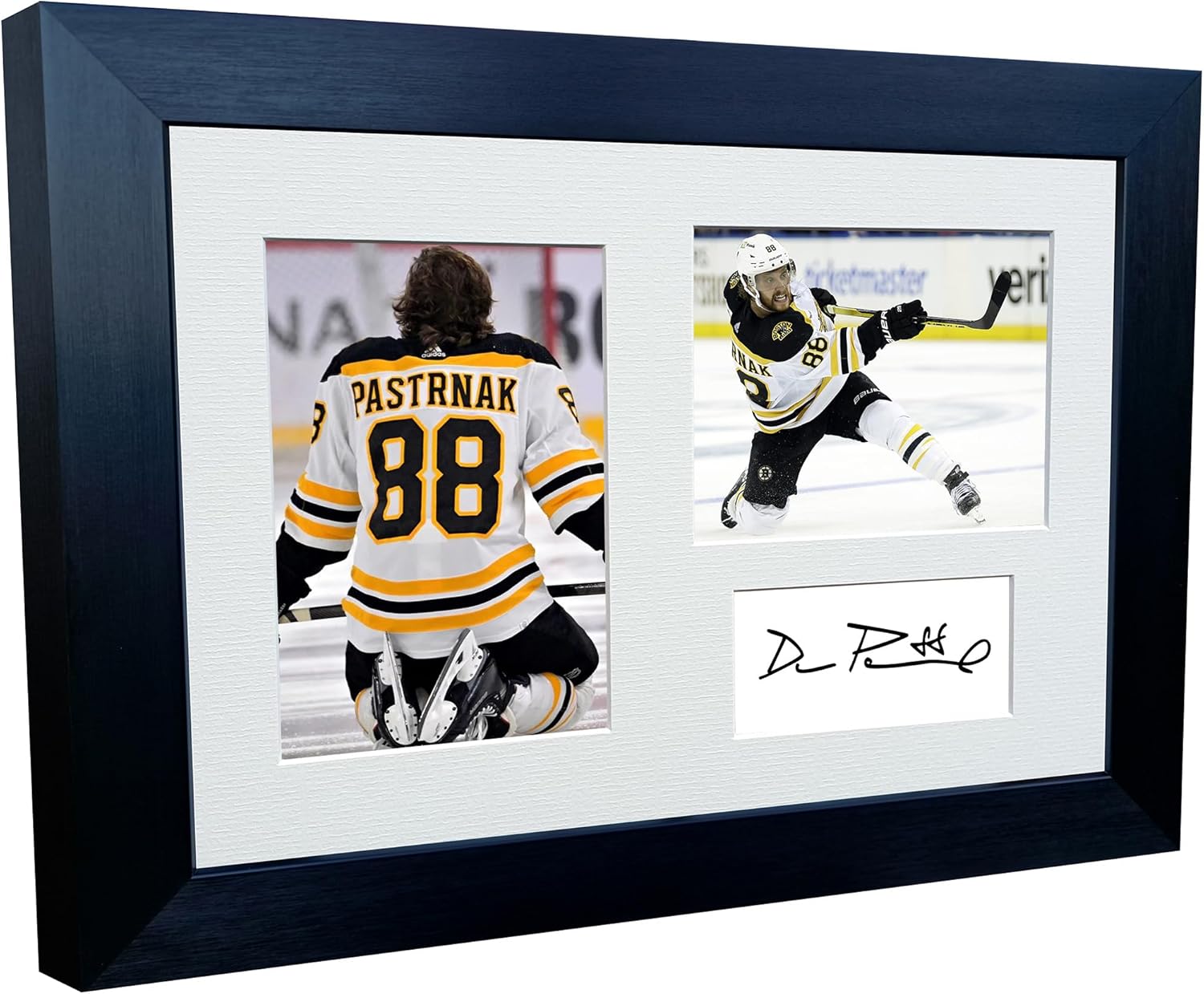 Kitbags & Lockers 12x8 A4 David Pastrnak Boston Bruins NHL Autographed Signed Photo Photograph Picture Frame Ice Hockey Poster Gift Triple