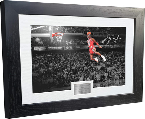10x8 A4 Signed Famous Foul Line Dunk 1988