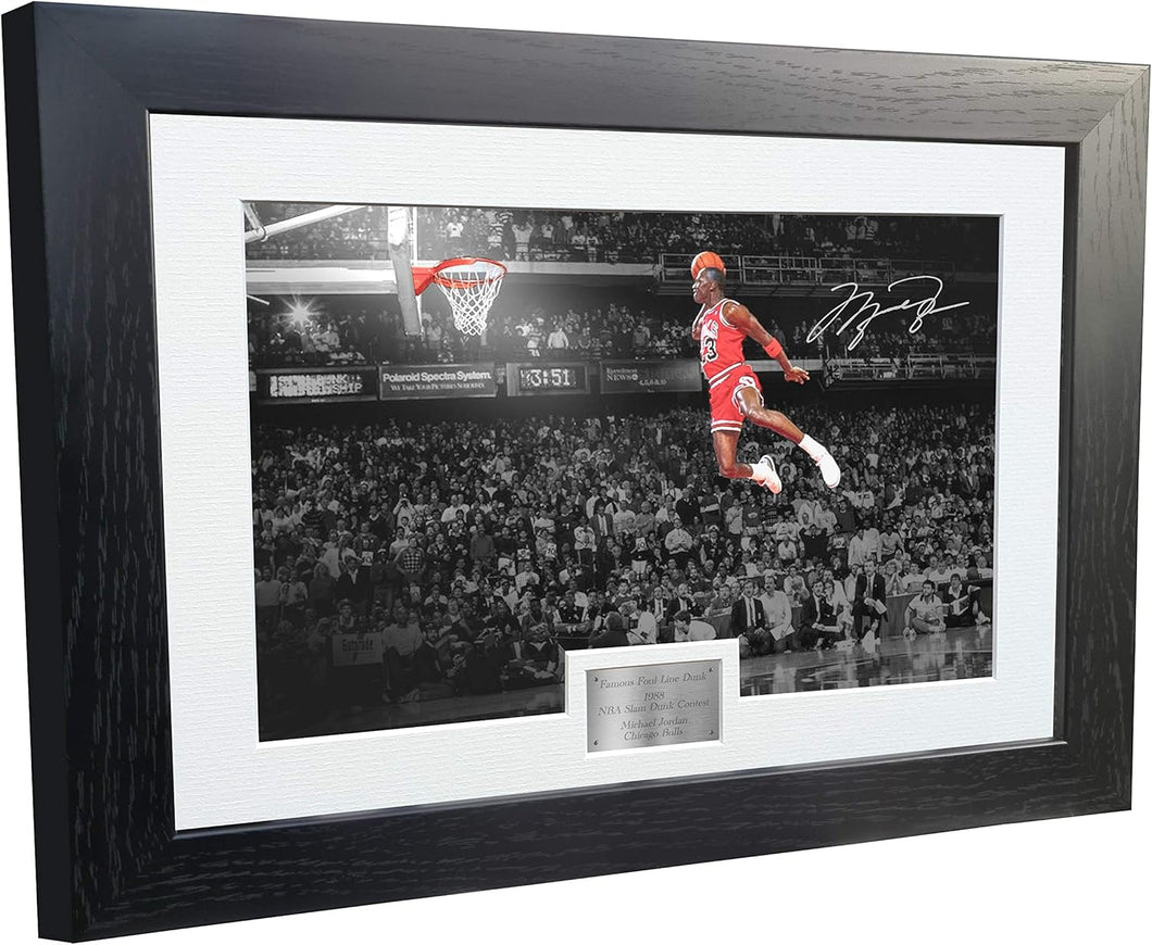 10x8 A4 Signed Famous Foul Line Dunk 1988