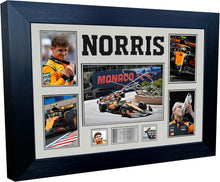 Load image into Gallery viewer, Kitbags &amp; Lockers Large A3+ Lando Norris Monaco Grand Prix Winner 2025 McLaren Car Autographed Signed Signature Photo Photograph Picture Frame Display Racing Formula 1 F1 Poster Gift (Cream Mount)
