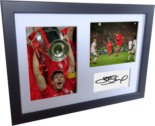 Kitbags & Lockers Signed Steven Gerrard Champions League Winner Liverpool Autograph Photo Photograph Picture Frame A4