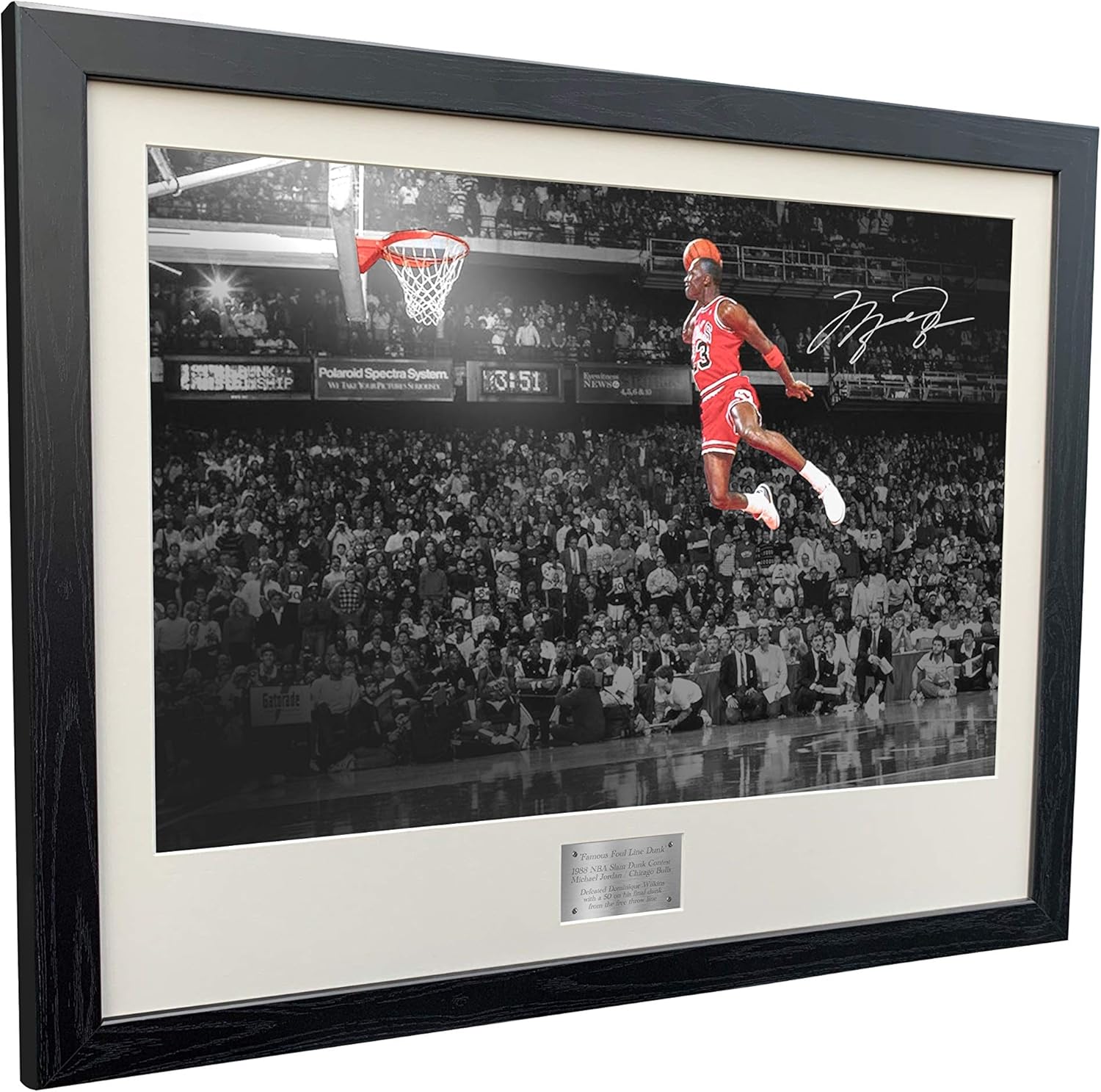 Kitbags & Lockers SUPER A2 SIZE Signed Famous Foul Line Dunk 1988" Michael Jordan Chicago Bulls Autographed Photo Photograph Picture Frame NBA Basketball Poster Gift