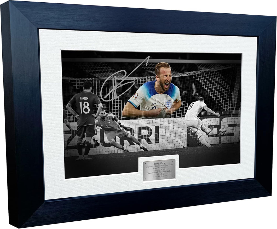 Harry Kane 2023 England Euro European Qualifiers Autographed Signed 12x8 A4 Photo Photograph Picture Frame Football Soccer Poster Gift G