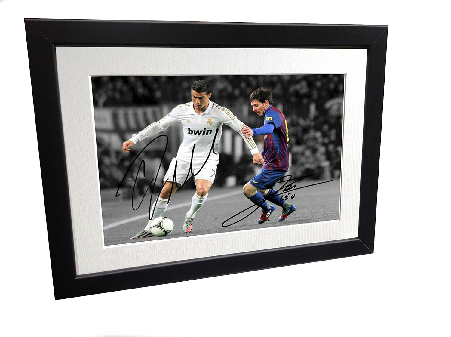 Kitbags & Lockers Signed Lionel Messi Barcelona Cristiano Ronaldo Real Madrid Photo Photograph Picture Frame Autograph 2 sml