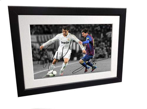 Kitbags & Lockers Signed Lionel Messi Barcelona Cristiano Ronaldo Real Madrid Photo Photograph Picture Frame Autograph 2 sml