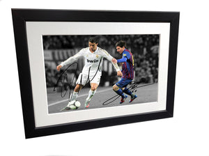Kitbags & Lockers Signed Lionel Messi Barcelona Cristiano Ronaldo Real Madrid Photo Photograph Picture Frame Autograph 2 sml