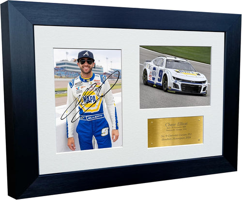 Kitbags & Lockers 12x8 A4 Chase Elliott 2024 NASCAR Cup Series No. 9 Chevrolet Camaro ZL1 Hendrick Motorsports Signed Autographed Signature Photo Photograph Picture Frame Poster Celebration Gift G