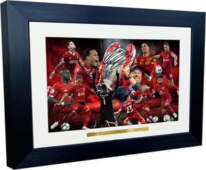 12x8 A4 Signed Liverpool THE KLOPP YEARS Mo Salah Mane Diaz Nunez Coutinho Henderson Van Dijk Alexander-Arnold Becker Firmino Jurgen Autograph Frame Signature Autographed Photograph Picture Football Soccer