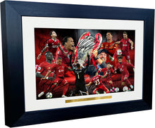 Load image into Gallery viewer, A4 Signed Liverpool THE KLOPP YEARS Mo Salah Mane Diaz Nunez Coutinho Henderson Van Dijk Alexander-Arnold Becker Firmino Jurgen Autograph Frame Signature Autographed Photograph Picture Football Soccer