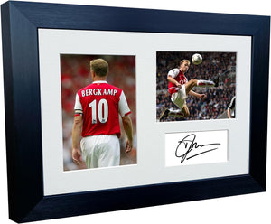 12x8 A4 Signed Dennis Bergkamp Arsenal Autographed Autograph Signed Signature Photograph Photo Picture Frame Football Soccer Poster Gift