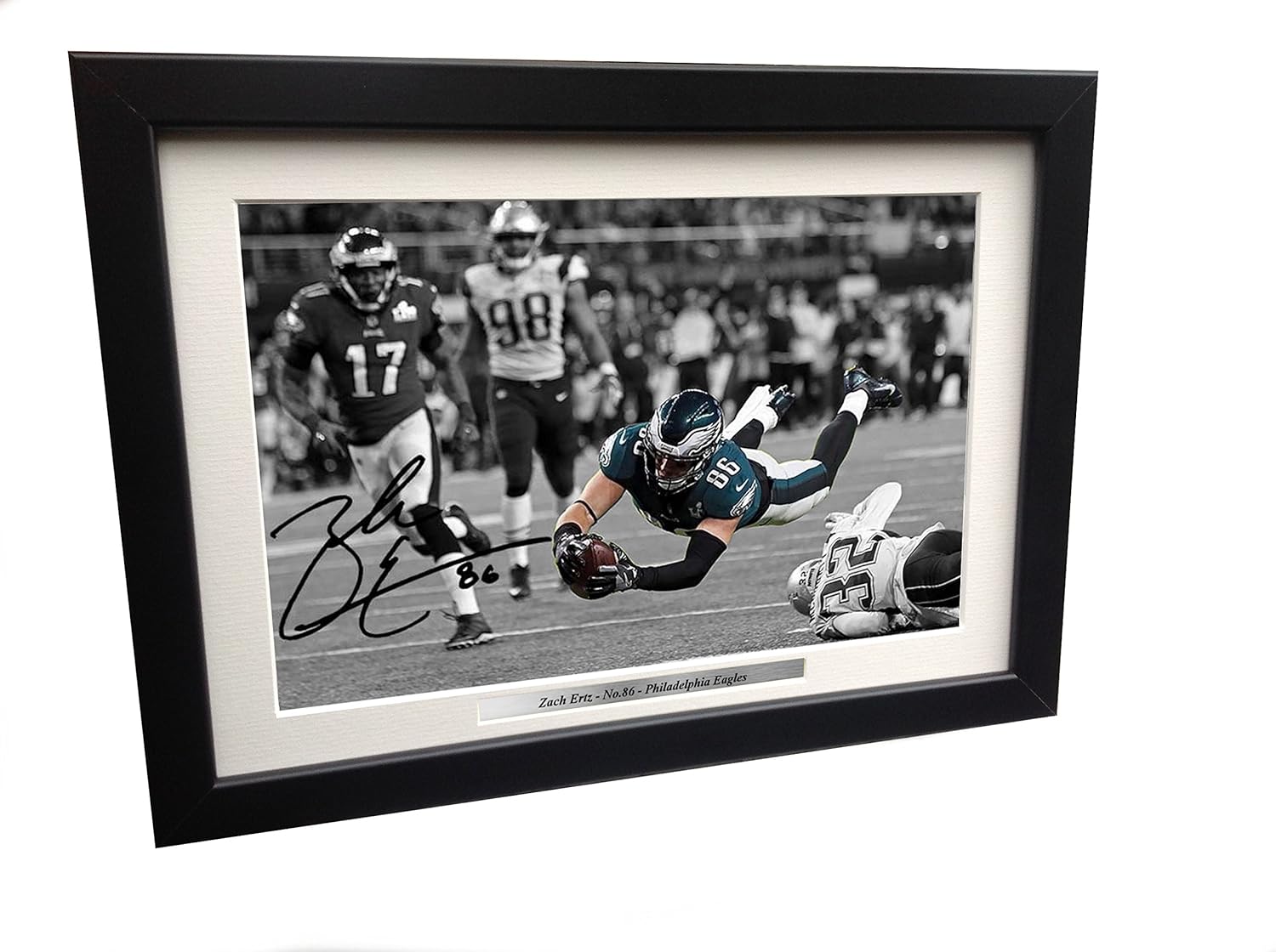 Kitbags & Lockers Zach Ertz 12x8 A4 Signed Super Bowl 52 Winners Eagles Autographed Photo Photograph Picture Frame Poster Gift