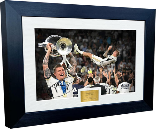 12x8 A4 Toni Kroos Real Madrid 6 Times Champions League Winner 2024 Winners Celebration Autographed Signed Photo Photograph Picture Frame Football Soccer Poster Gift