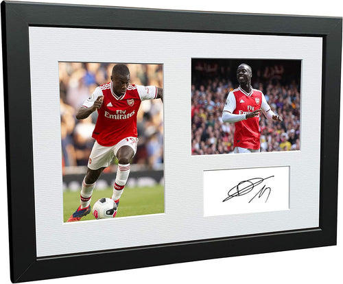12x8 A4 Signed Nicolas Pepe Arsenal FC Autographed Photo Photograph Picture Frame Football Soccer Poster Gift