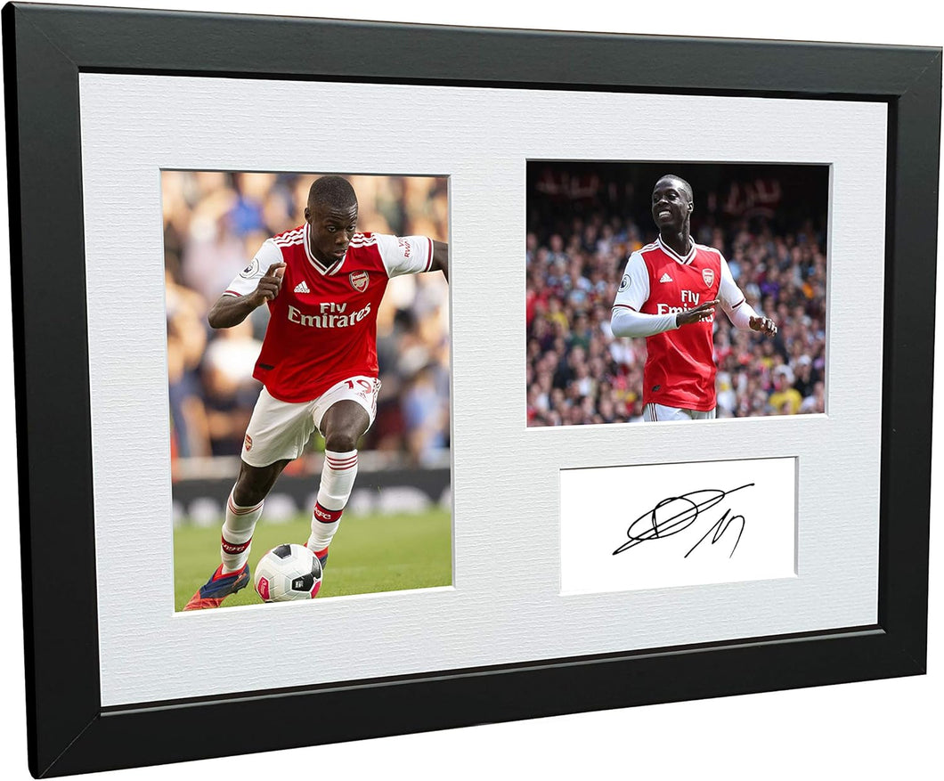 12x8 A4 Signed Nicolas Pepe Arsenal FC Autographed Photo Photograph Picture Frame Football Soccer Poster Gift