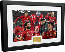 Load image into Gallery viewer, 2019 2020 Liverpool Premier League Champions 12x8 A4 Signed Henderson Klopp Salah Mane Firmino Van Dijk Arnold Autographed Photo Photograph Picture Frame Soccer Gift