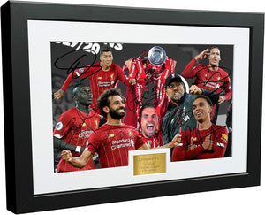2019 2020 Liverpool Premier League Champions 12x8 A4 Signed Henderson Klopp Salah Mane Firmino Van Dijk Arnold Autographed Photo Photograph Picture Frame Soccer Gift