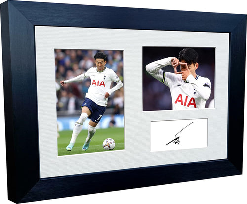 Son Heung-min 2022/23 Tottenham Hotspur Spurs Triple Autographed Signed 12x8 A4 Photo Photograph Picture Frame Football Soccer Poster Gift