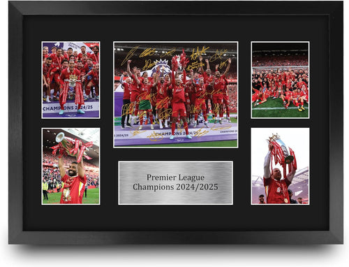 HWC Trading Liverpool 2025 Champions Gift Premier League Season 24-25 Winners Printed Memorabilia Signed Autograph Photograph Display for Football Fans and Supporters - A3 Framed