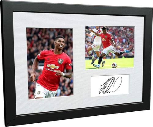 12x8 A4 Signed Marcus Rashford Manchester United Autographed Photo Photograph Picture Frame Football Soccer Poster Gift