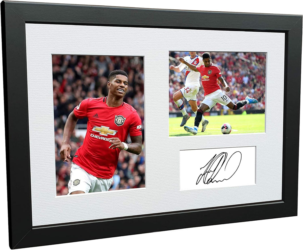 12x8 A4 Signed Marcus Rashford Manchester United Autographed Photo Photograph Picture Frame Football Soccer Poster Gift