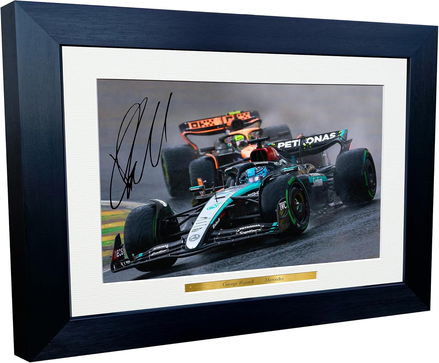 Kitbags & Lockers 12x8 A4 George Russell Grand Prix Mercedes AMG Petronas Car Autographed Signed Signature Photo Photograph Picture Frame Racing Formula 1 F1 Poster Gift 5