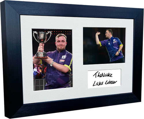 Kitbags & Lockers 12x8 A4 Signed Luke The Nuke Littler Darts PDC WDF Autographed Autograph Signed Photograph Photo Picture Frame Poster Gift Triple